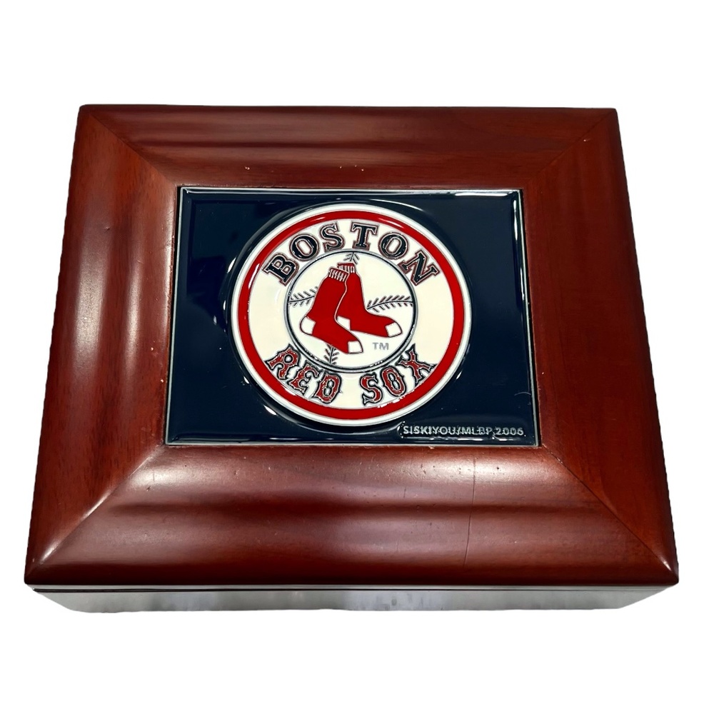 SISKIYOU GIFTS BOSTON RED SOX WOODEN KEEPSAKE TRINKET BOX
